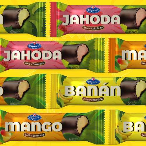 Banány, mango a jahoda v čokoláde